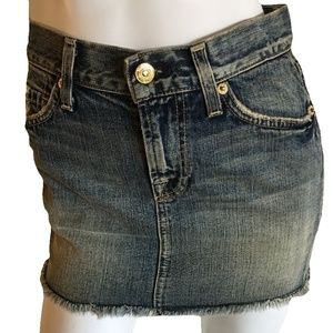 NWT Distressed Denim 7 FAMK MINI Skirt